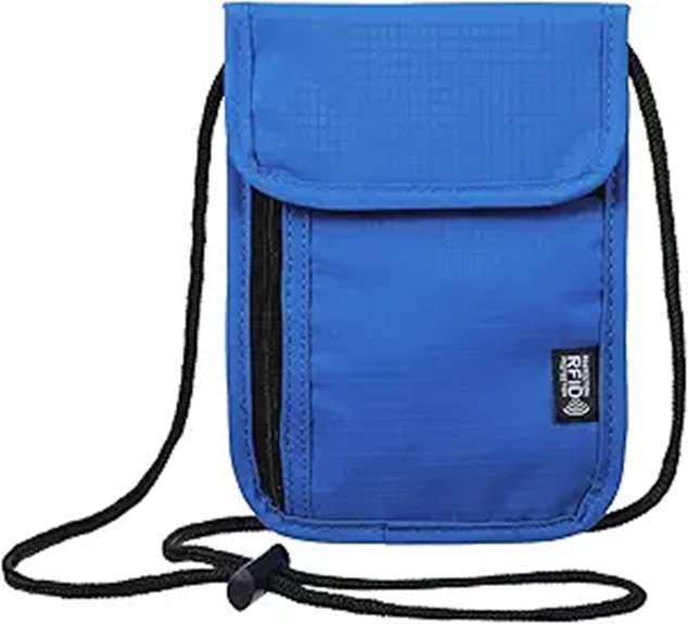 RFID Blocking Travel Neck Wallet for Passport and Documents