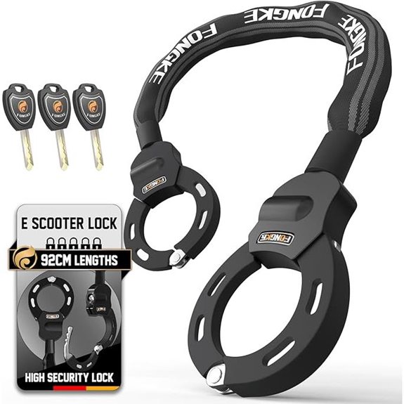 Electric Scooter Lock with Key and Security Chain