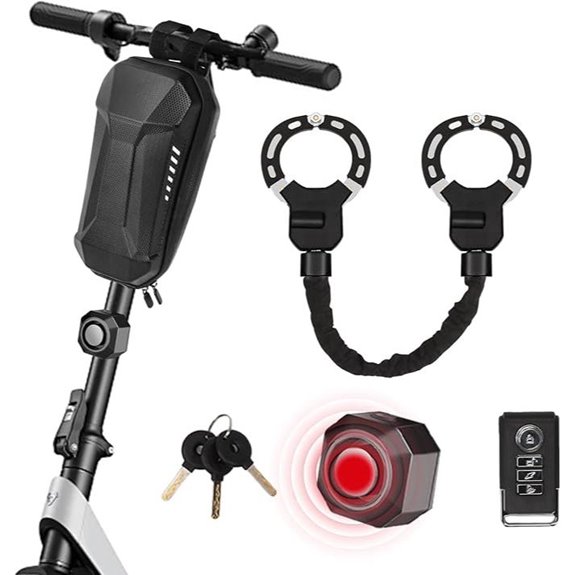 Electric Scooter Lock with Alarm and Waterproof Bag