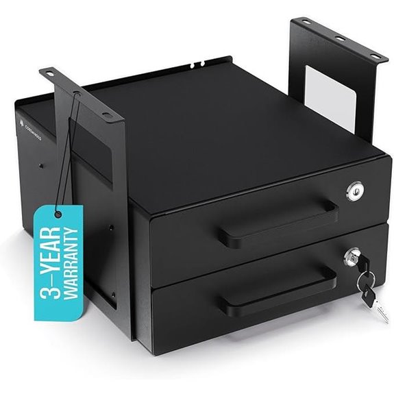 Lockable Metal Under-Desk Storage Drawers