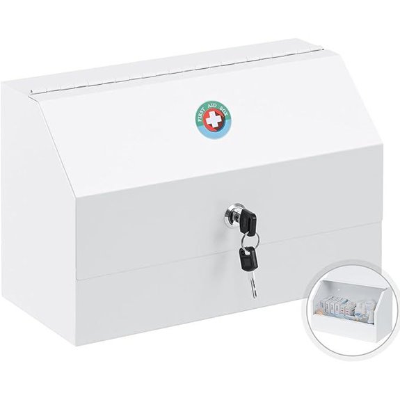 KYODOLED Wall Mount Medicine Lock Box Secure Steel