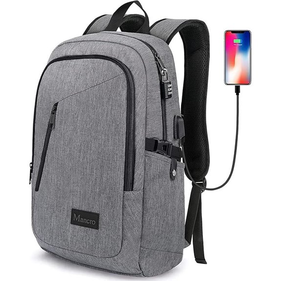 Mancro Anti-theft Laptop Backpack with USB Charging