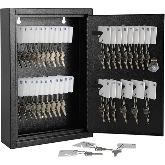 KYODOLED Wall Mount Key Lock Box with Hooks