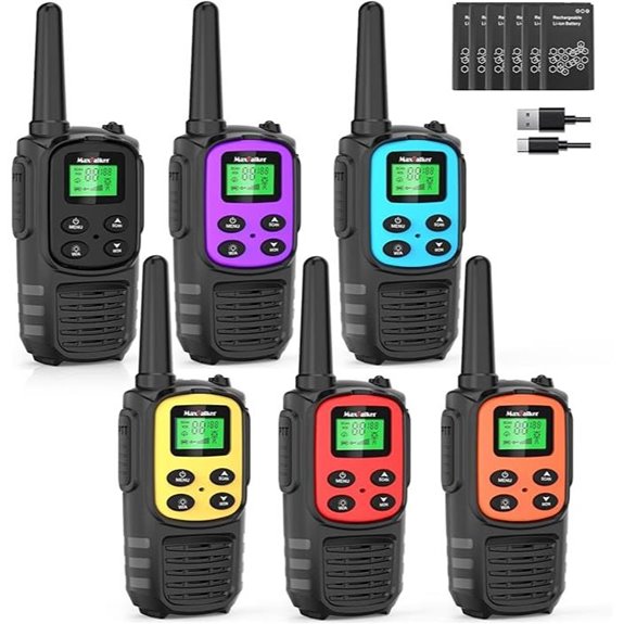 Long Range Walkie Talkies 6 Pack with NOAA