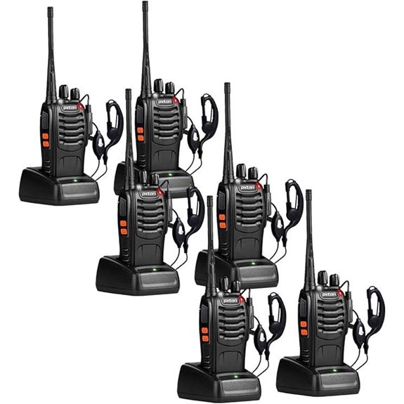 Pxton 2-Way Radios (6 Pack) with Headphones & Flashlight