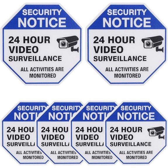 6pcs Weatherproof Security Camera Stickers