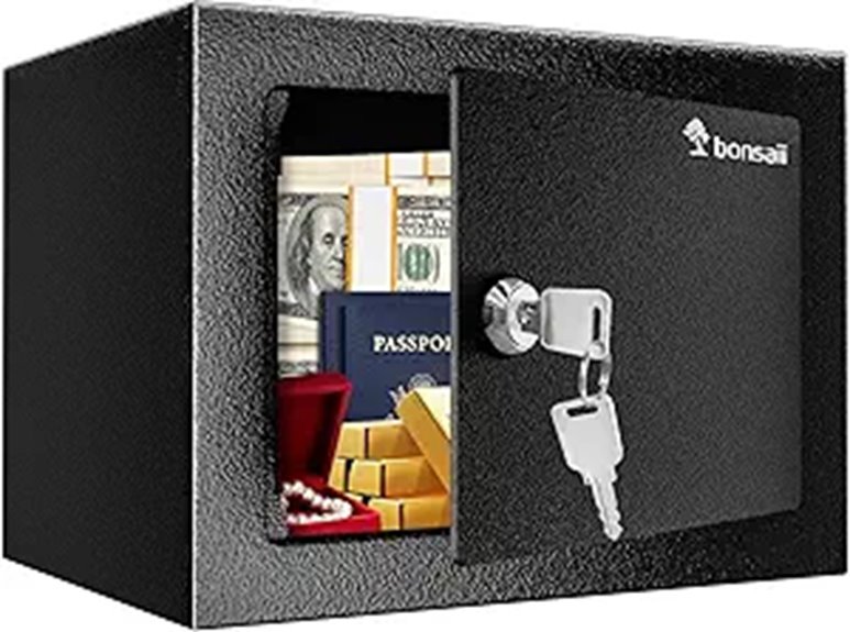 Bonsaii Small Steel Lock Box with Key