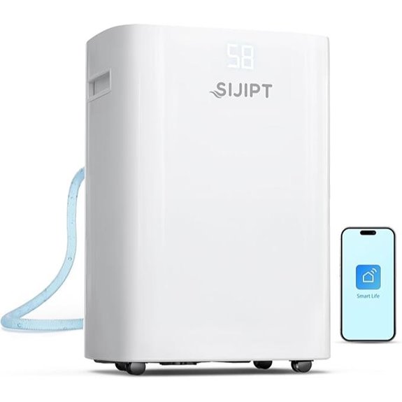 App-Controlled Basement Dehumidifier with Drain Hose