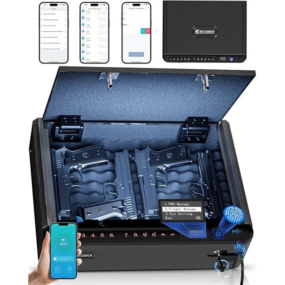 BILLCONCH Smart Biometric Gun Safe with App Lock