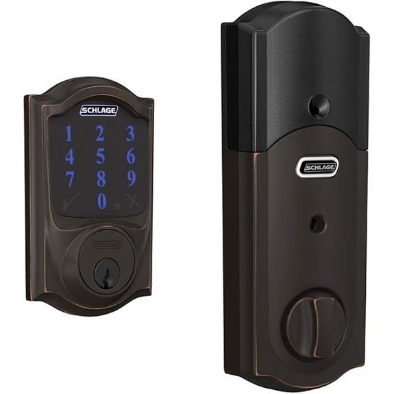 Schlage Connect Smart Deadbolt with Alarm Aged Bronze