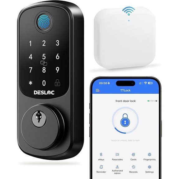 DESLOC WiFi Smart Lock with App & Fingerprint