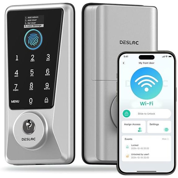 DESLOC WiFi Smart Lock with Fingerprint and Keypad
