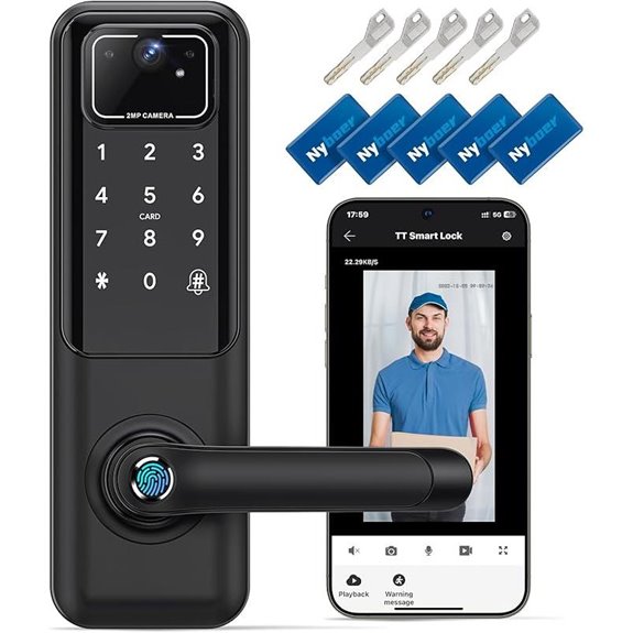 Nyboer WiFi Video Door Lock with Camera and Keypad