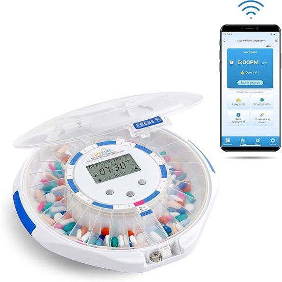 Live Fine Smart WiFi Pill Dispenser with Alarms