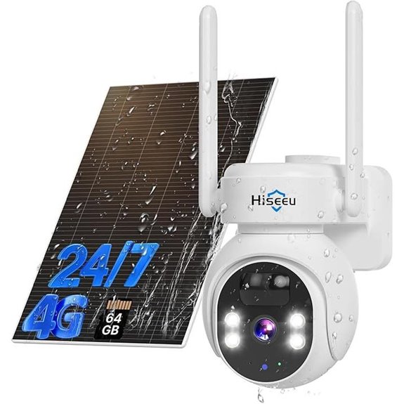 Hiseeu 4G LTE Solar Security Camera with 2K Night Vision