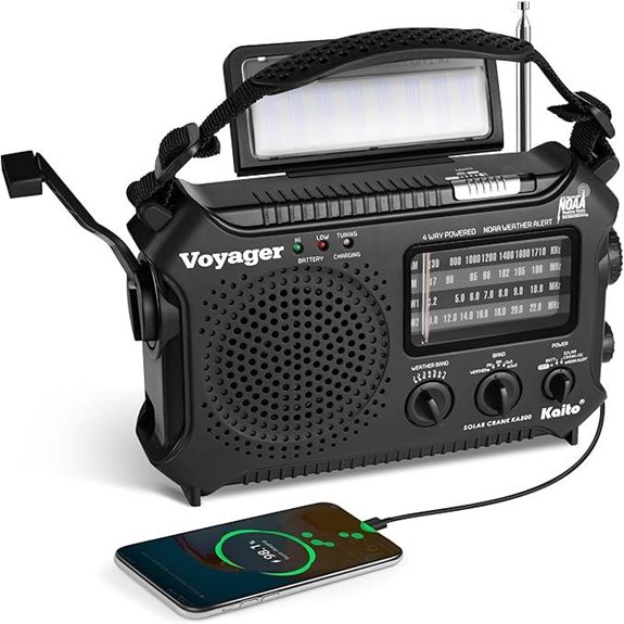 Kaito KA500 Emergency Weather Radio with Solar & Crank