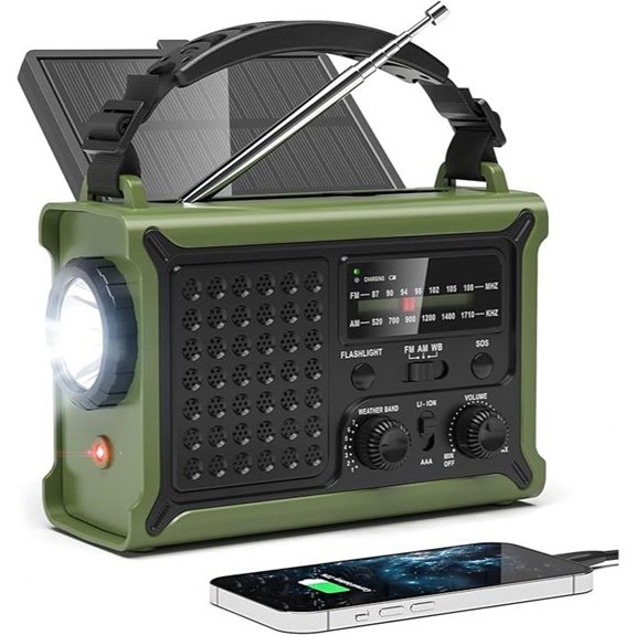Emergency Radio with Solar Hand Crank and SOS Light