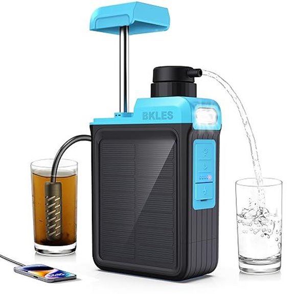 3-in-1 Solar Water Filter with Pump and Light