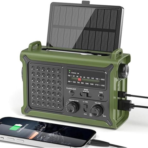 Solar Emergency Radio with Charger and Flashlight