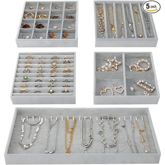Fixwal 14in Stackable Jewelry Organizer Set (5-Pack)