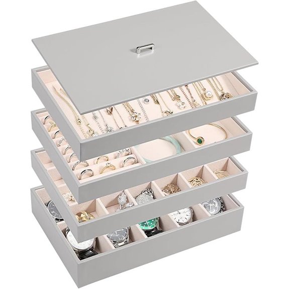 Voova Stackable Jewelry Organizer Set with Lid