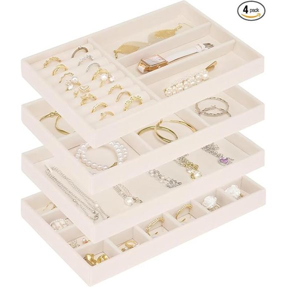 Cirhy Stackable Jewelry Organizer Trays for Drawers