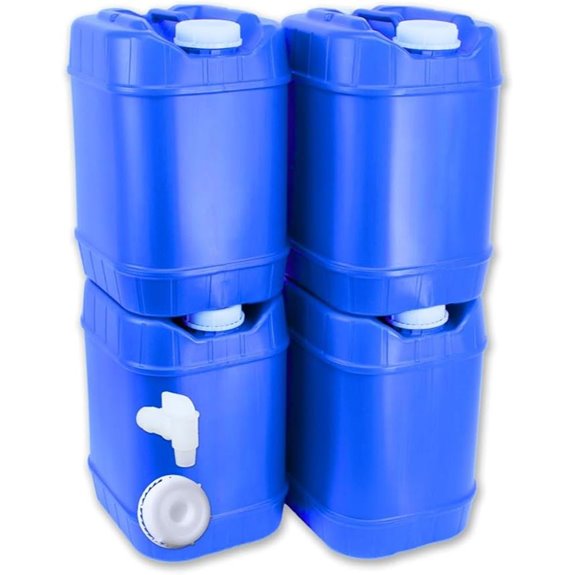 Stackable 5-Gallon Water Storage Containers (4 Pack)