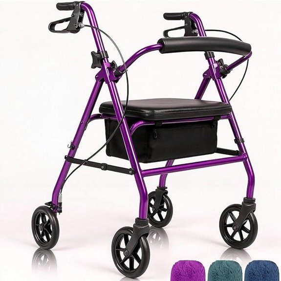 Vive Steel Rollator Walker with Seat and Storage
