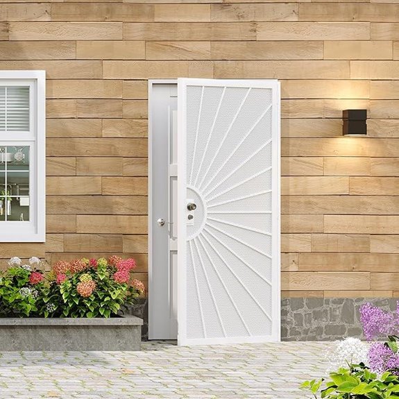 Prehung Steel Security Screen Door 32x80 White