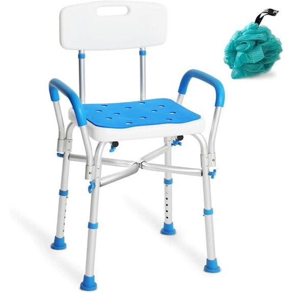 Heavy Duty Shower Chair with Arms and Back