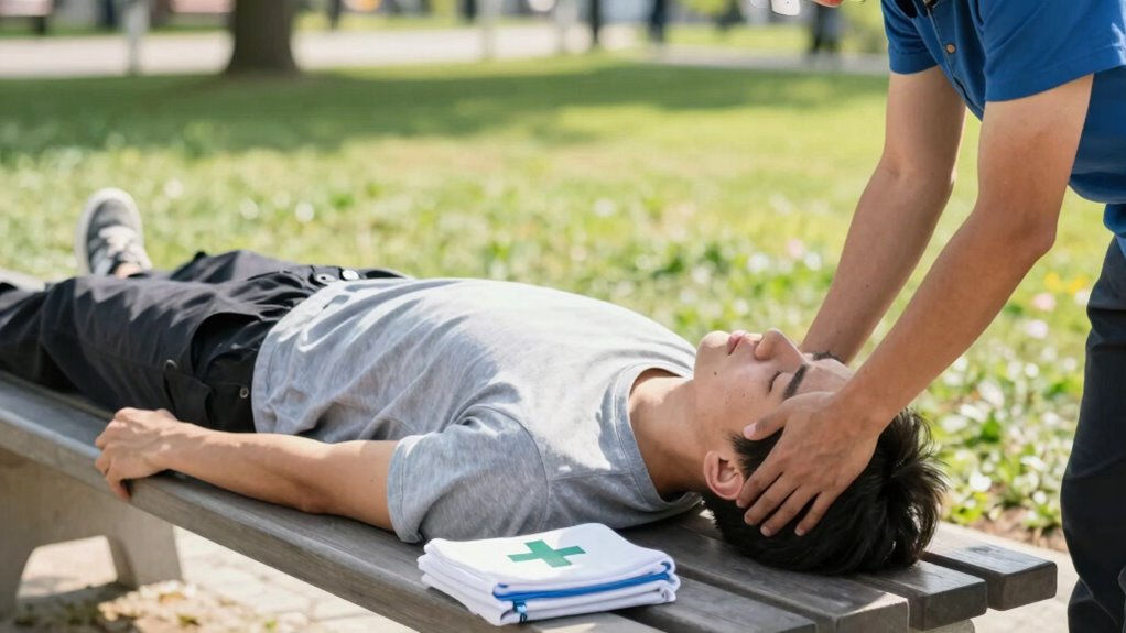 support fainting person safely