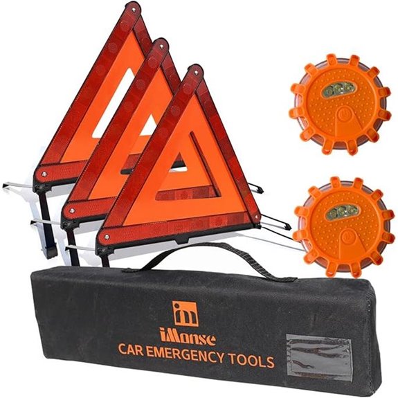 Emergency Roadside Warning Triangle Kit (3 Pack)
