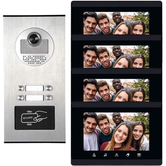 Apartment Intercom System with Touch Monitors and Keyfobs