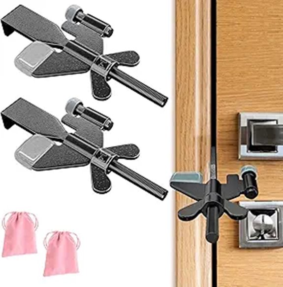 2 Pack Portable Travel Door Locks with Silicone Caps