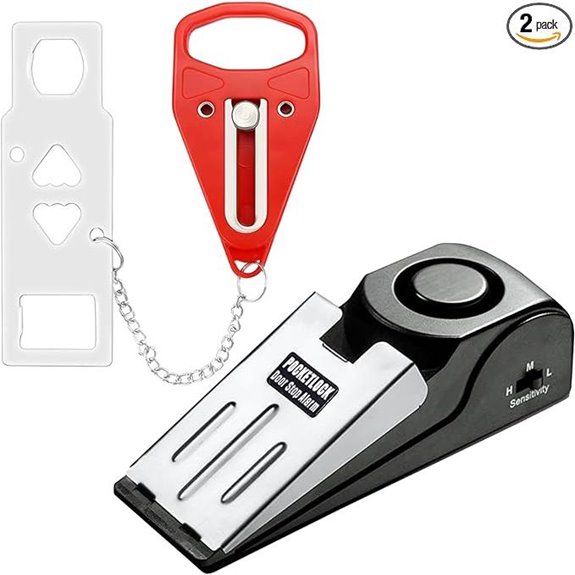 Portable Door Lock & Alarm Travel Safety Kit