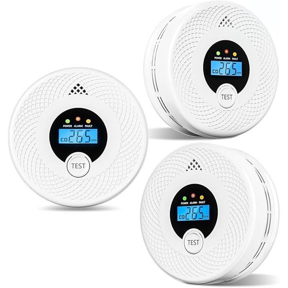 3-Pack Smoke & Carbon Monoxide Detectors with 10-Year Battery