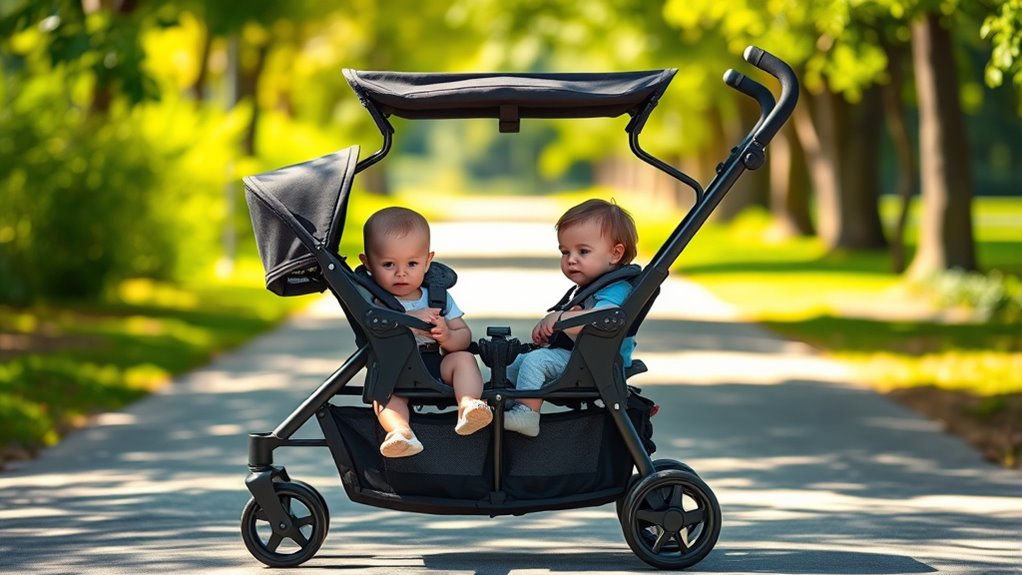 twin stroller safety features