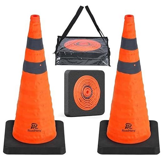 RoadHero 28-Inch Collapsible Traffic Cones (2 Pack)