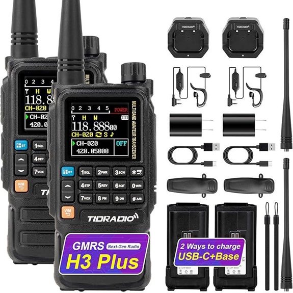 TIDRADIO TD-H3 Plus GMRS 2-Pack Walkie Talkies