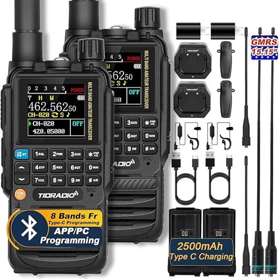 TIDRADIO TD-H3 GMRS Handheld Radios (2 Pack)