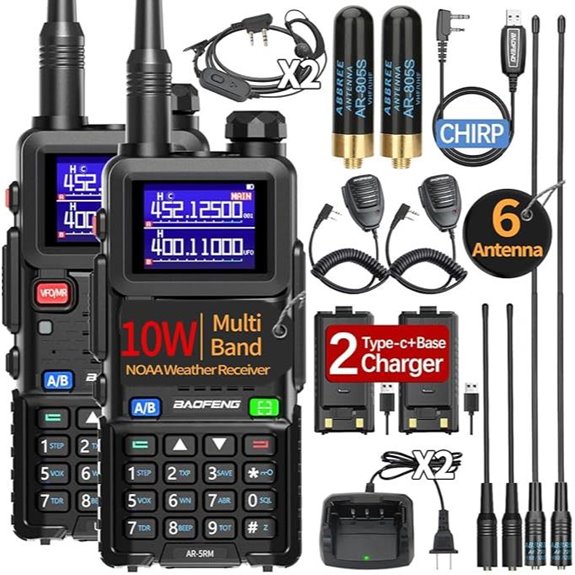 Baofeng Handheld Ham Radios 2 Pack Long Range NOAA