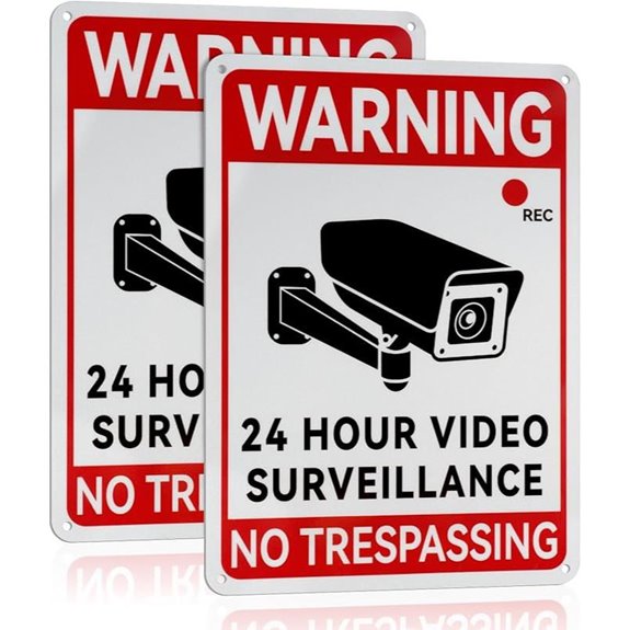 2 Pack Waterproof Security Camera Warning Signs