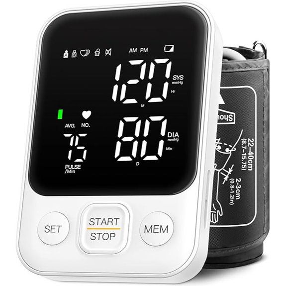 Blood Pressure Monitor Upper Arm with Memory and Cuff