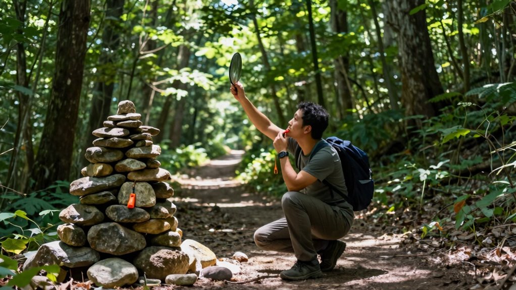 use whistle mirror signals