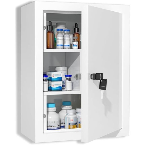 Wall-Mount Locking Medicine Cabinet with Key