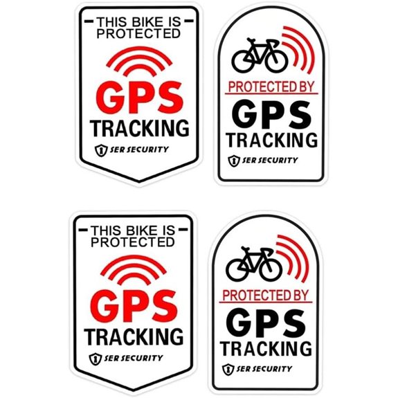4pcs Waterproof Anti-Theft GPS Bike Security Stickers