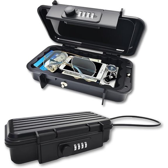 Portable Waterproof Lock Box with Combination Lock