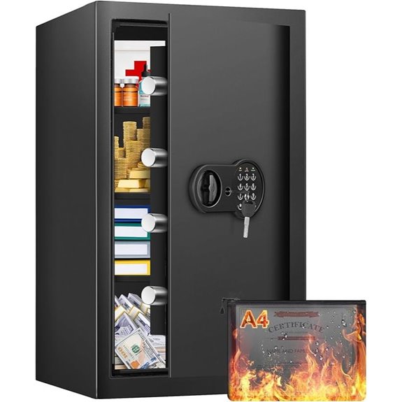 Fireproof Safe Box with Digital Keypad and Waterproof Bag