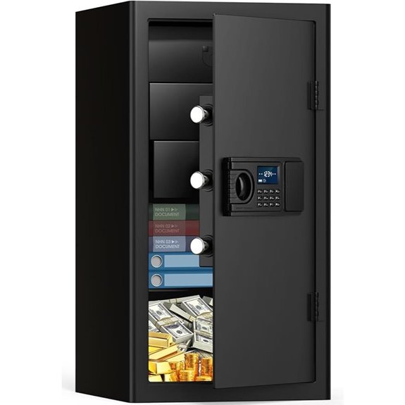 Fireproof Waterproof Safe with Digital Lock and Drawer