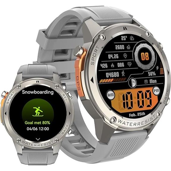 Military GPS Smartwatch with Calls & Waterproof